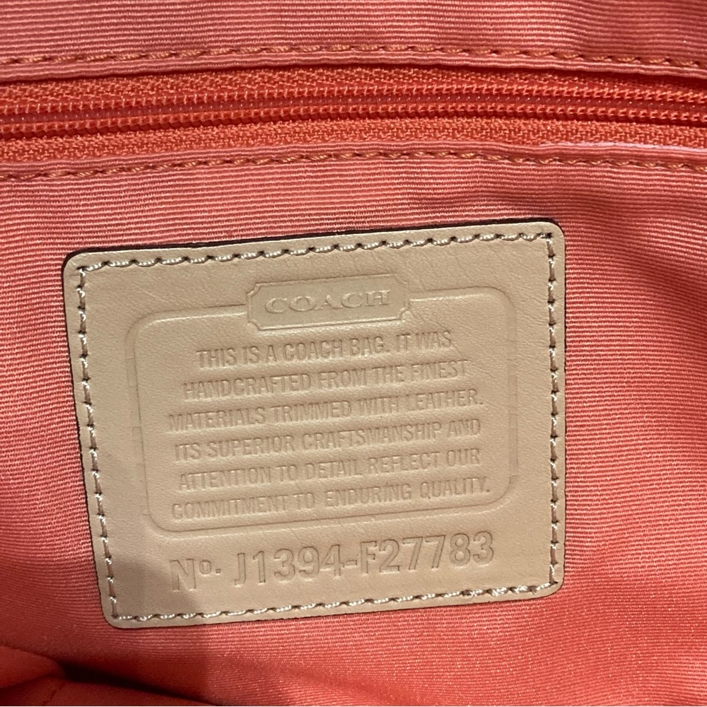 Coach Resort Tote Bag Canvas Pink Snake Print Cream Leather y2k F27783 - Picture 11 of 15